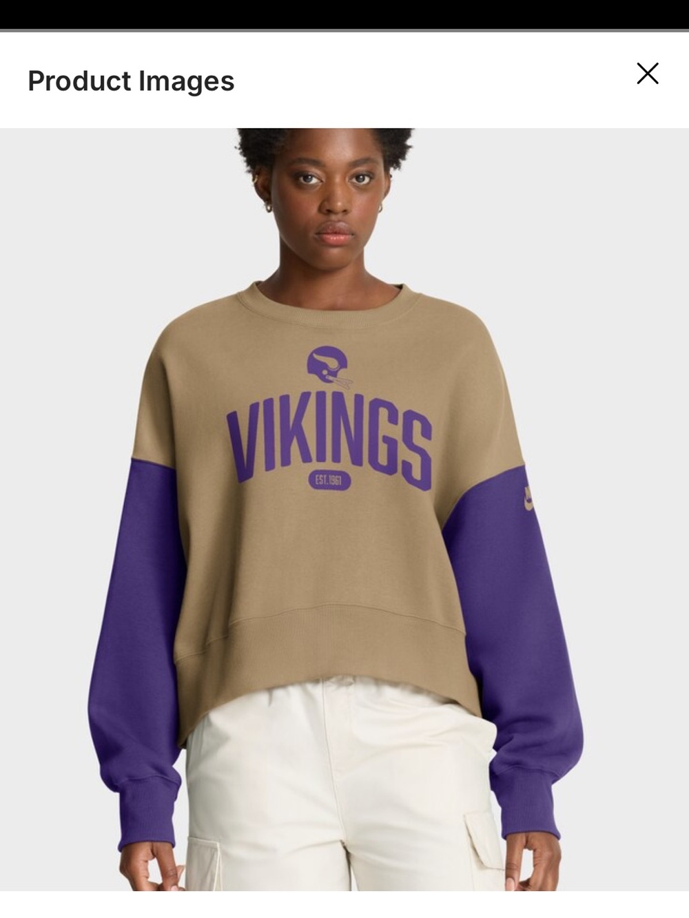 Nike Tan Crewneck Sweatshirt with NFL Tag